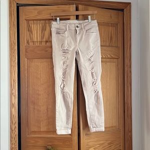 Blush pink ripped skinny jeggings 👖